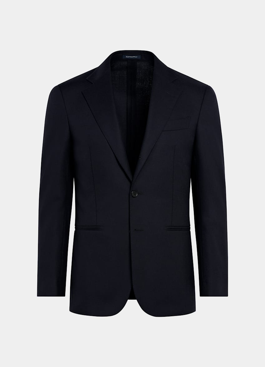 SUITSUPPLY Pure 4-Ply Traveller Wool by Rogna, Italy Navy Havana Blazer