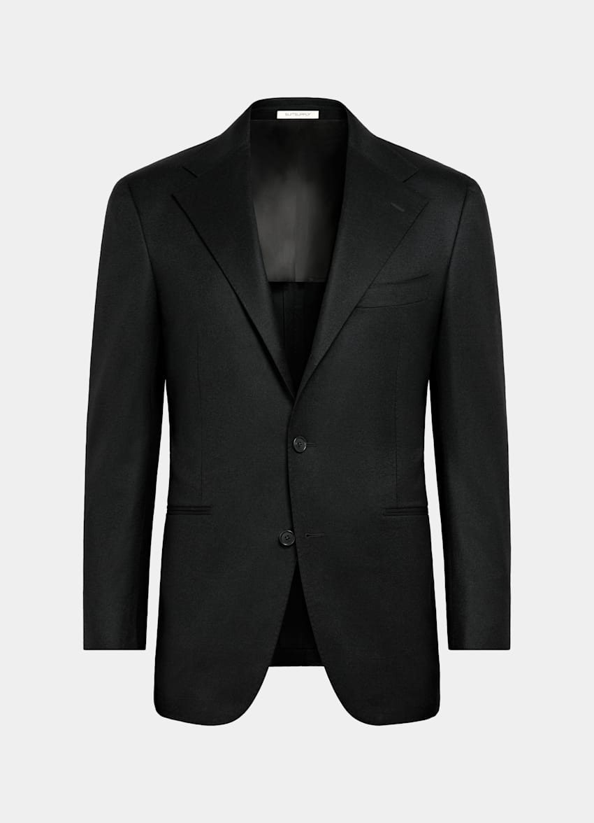 SUITSUPPLY Invierno Franela de pura lana S120s de Vitale Barberis Canonico, Italia Blazer Roma negro corte Relaxed