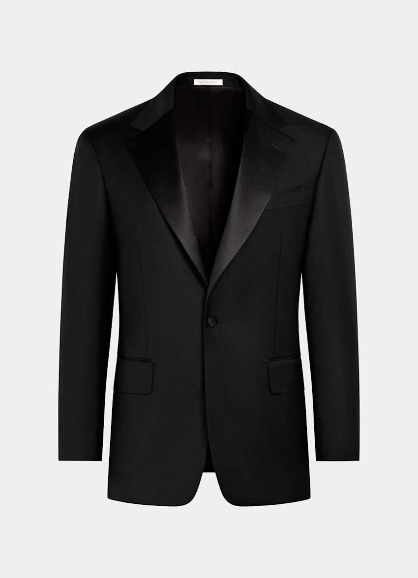 SUITSUPPLY All Season Pura lana S110s de Vitale Barberis Canonico, Italia Blazer de esmoquin Milano negro corte Tailored