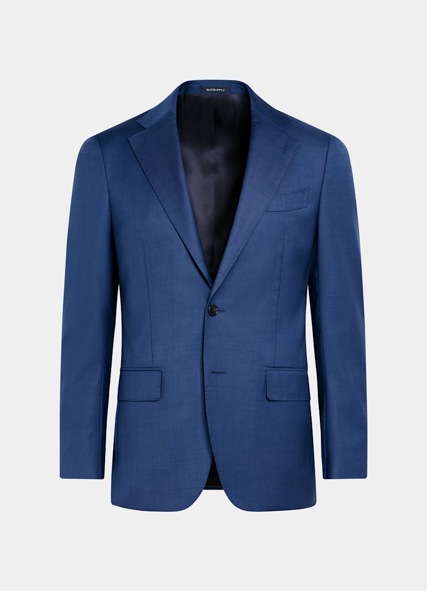 SUITSUPPLY All Season Pure S110's Wool by Vitale Barberis Canonico, Italy Mid Blue Tailored Fit Havana Suit Jacket