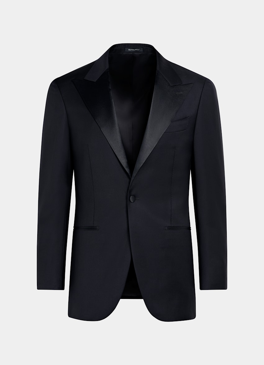 SUITSUPPLY All Season Pure S110's Wool by Vitale Barberis Canonico, Italy Navy Tailored Fit Havana Dinner Jacket