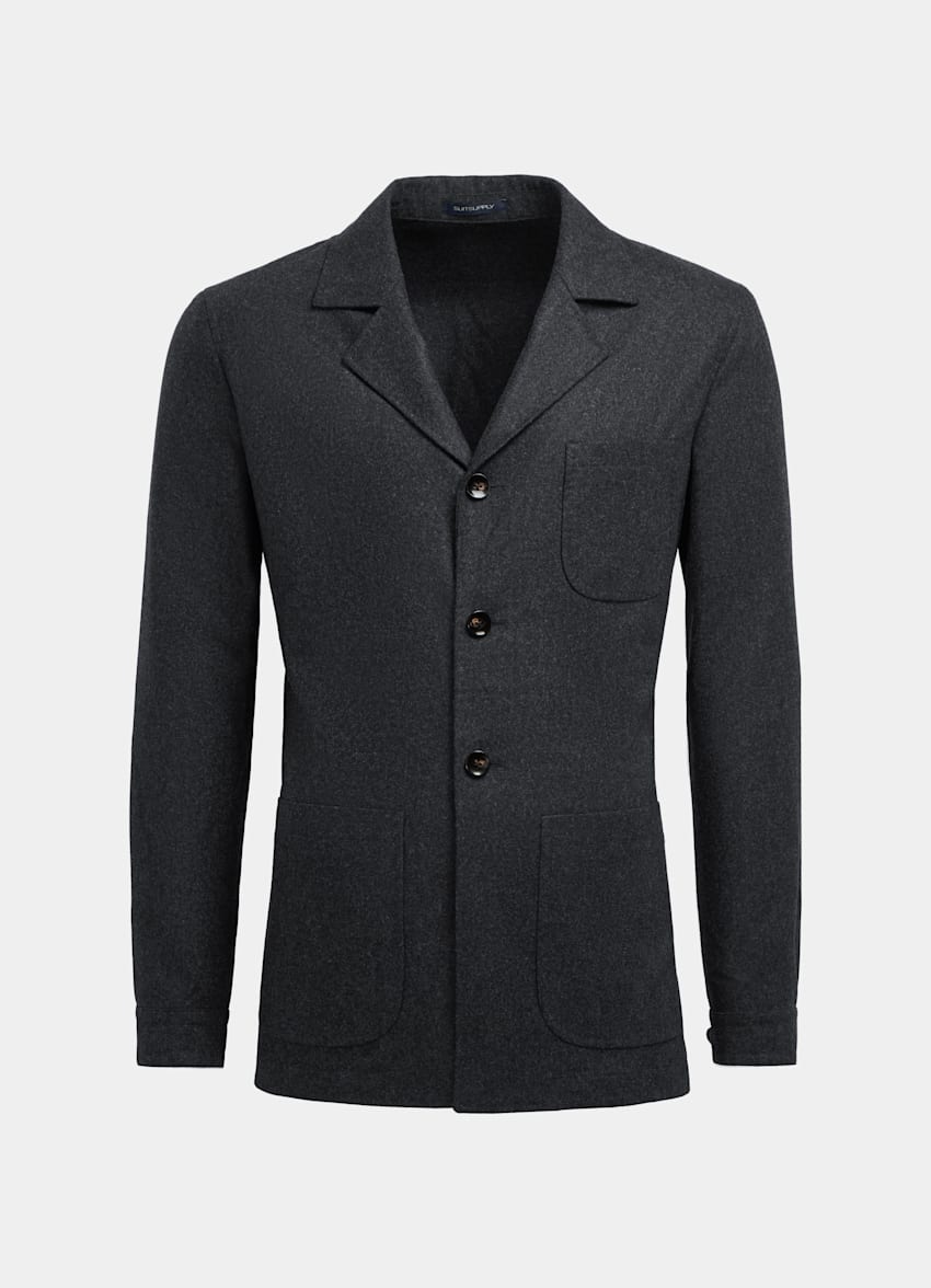 Dark Grey Casual Suit in Circular Wool Flannel | SUITSUPPLY US
