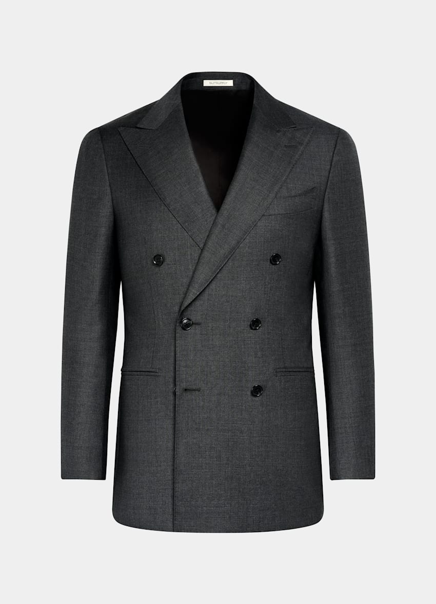 SUITSUPPLY All Season Pure Wool S110's by Vitale Barberis Canonico, Italy Dark Grey Tailored Fit Havana Suit Jacket