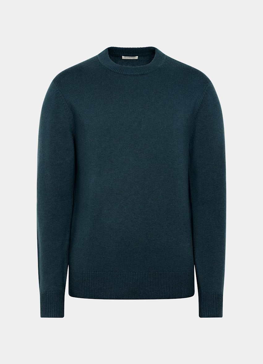 SUITSUPPLY Pure Cashmere Mid Blue Crewneck