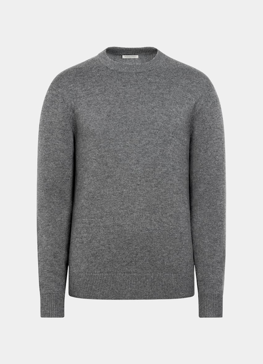 SUITSUPPLY Pure Cashmere Mid Grey Crewneck