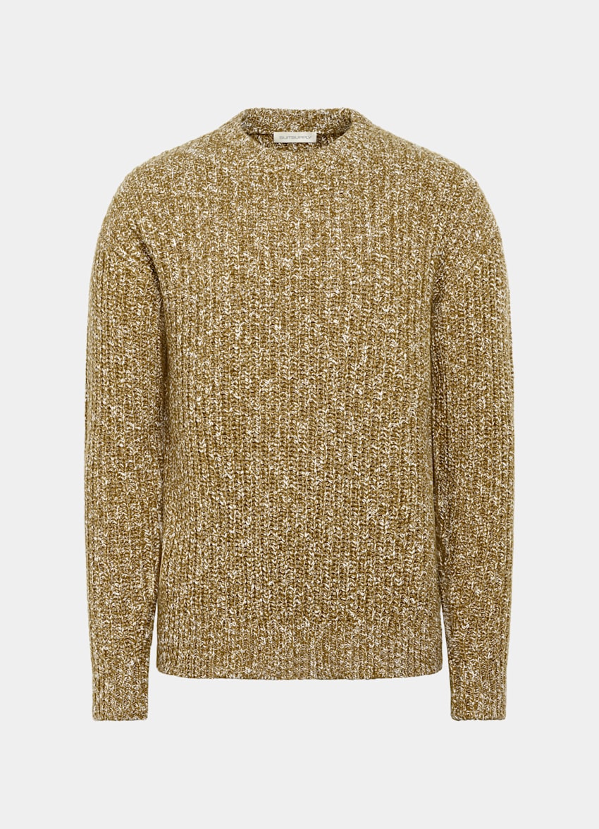 SUITSUPPLY Wool Cotton Mid Yellow Crewneck