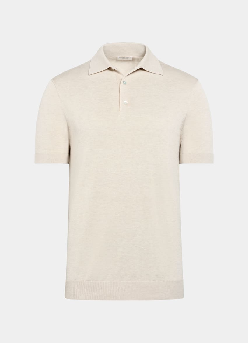 SUITSUPPLY Cotton Silk Light Brown Polo