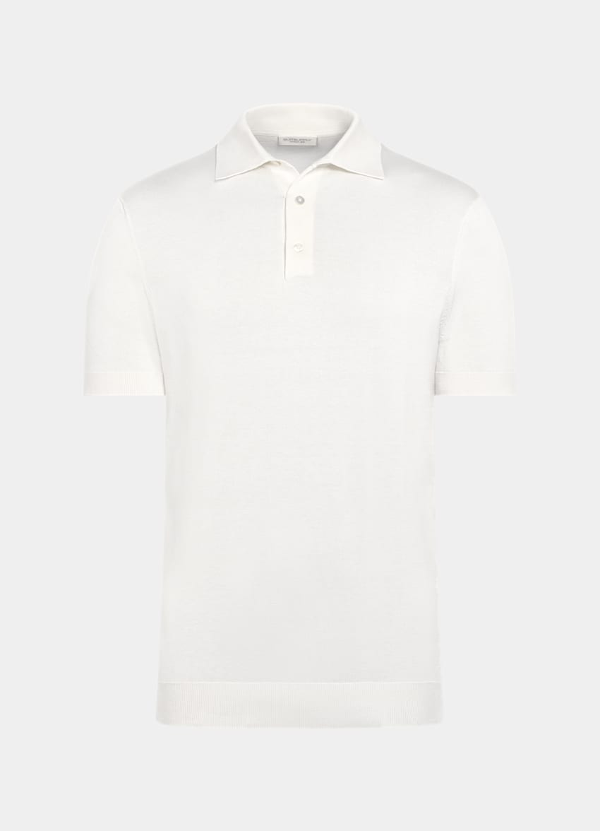 SUITSUPPLY Cotton Silk Off-White Polo