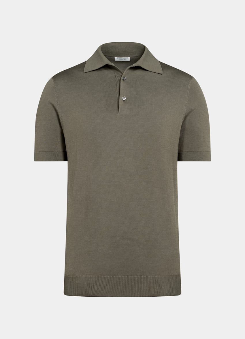 SUITSUPPLY Cotton Silk Mid Green Polo