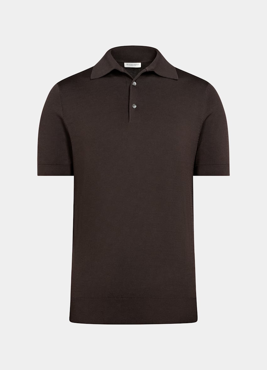 SUITSUPPLY Cotton Silk Dark Red Polo