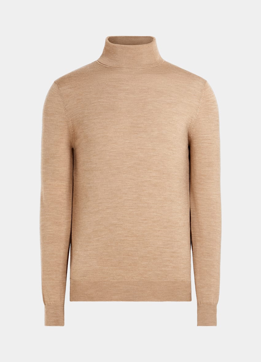 Light Brown Turtleneck | Pure Merino 