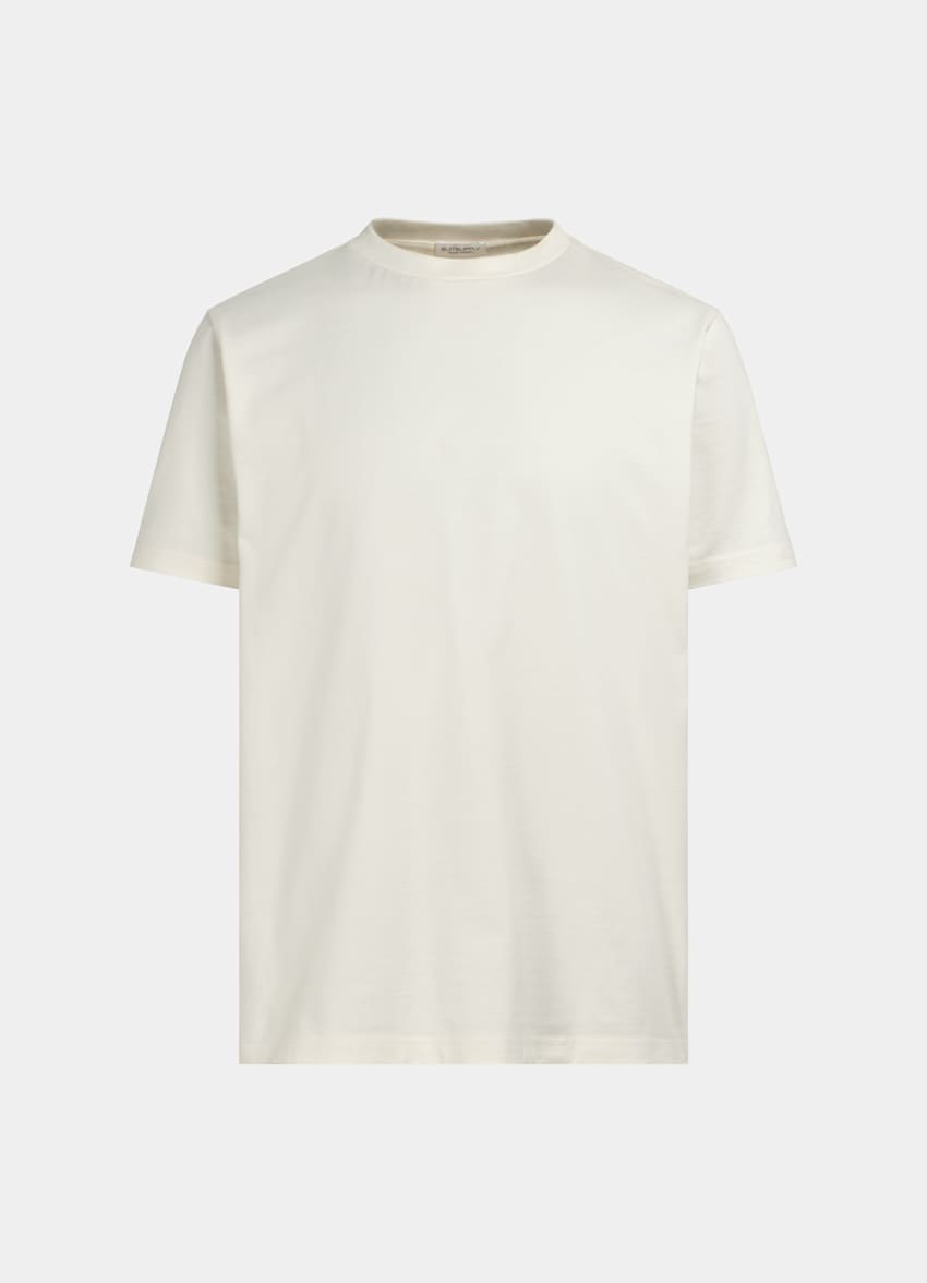 SUITSUPPLY Pure Cotton Off-White Crewneck T-Shirt
