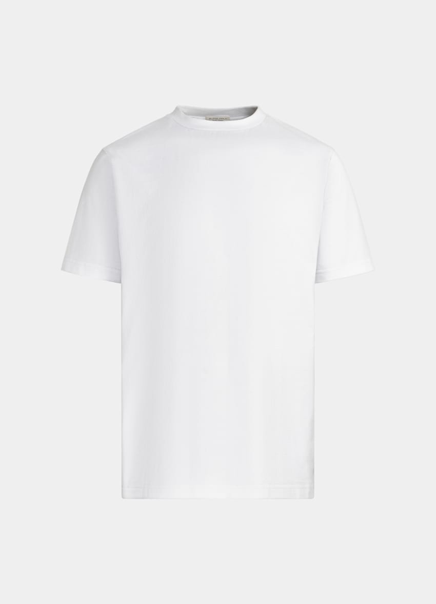 SUITSUPPLY Pure Cotton White Crewneck T-Shirt