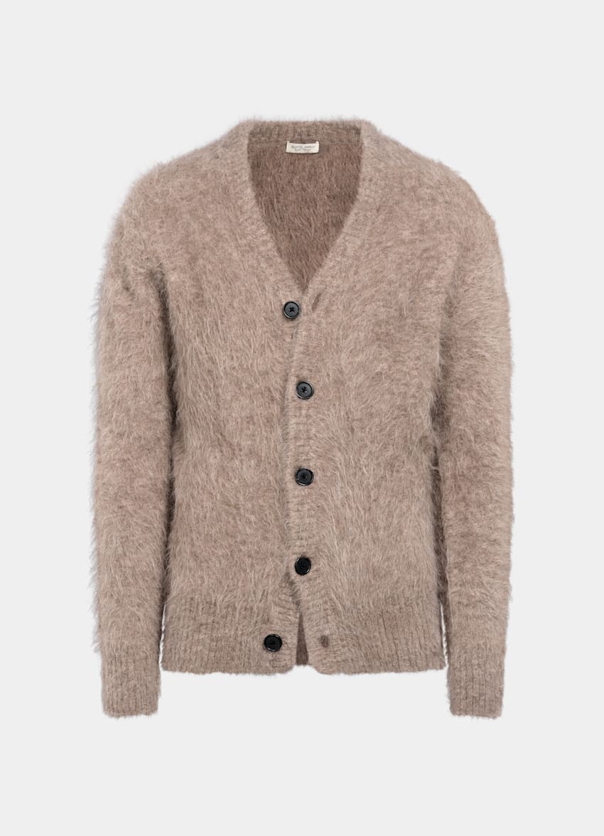 Mid Brown Cardigan in Alpaca Nylon Spandex SUITSUPPLY SUITSUPPLY US