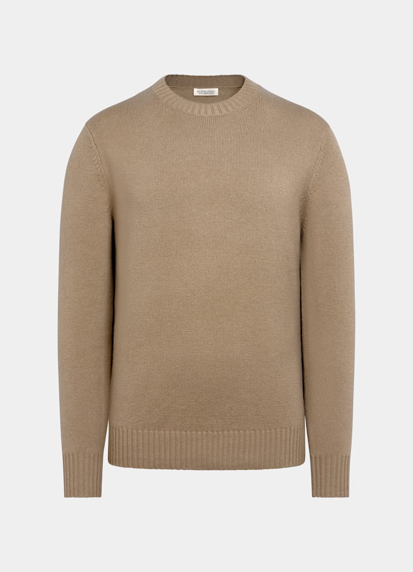 SUITSUPPLY Pure Cashmere Mid Brown Crewneck