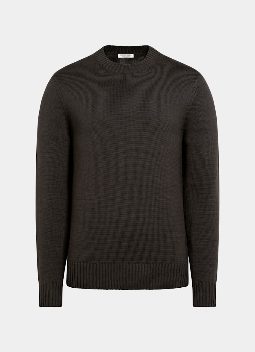 SUITSUPPLY Pure Cotton Dark Brown Crewneck