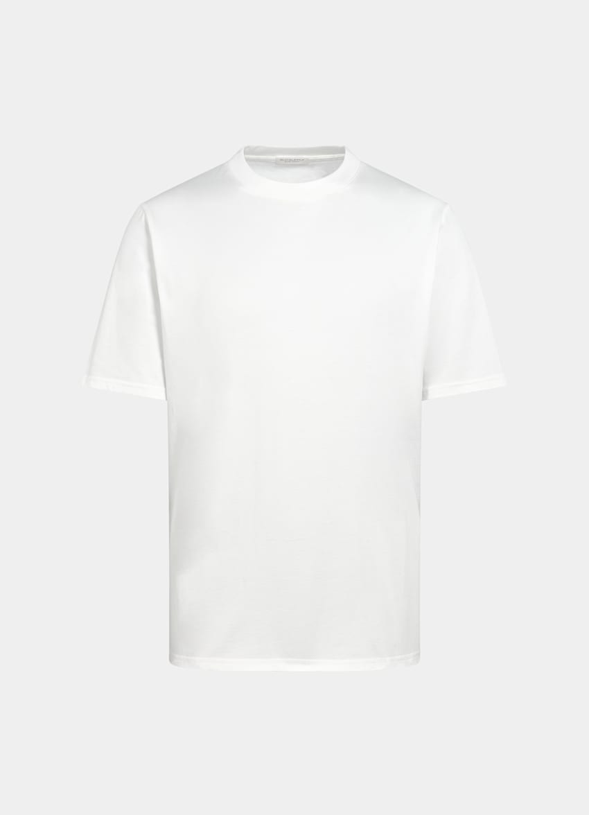 SUITSUPPLY Puro cotone T-shirt a girocollo color panna