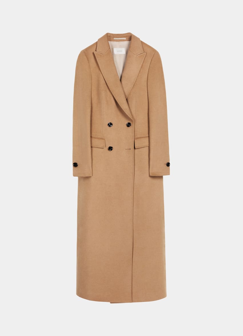 Double breasted camel coat women Clearance