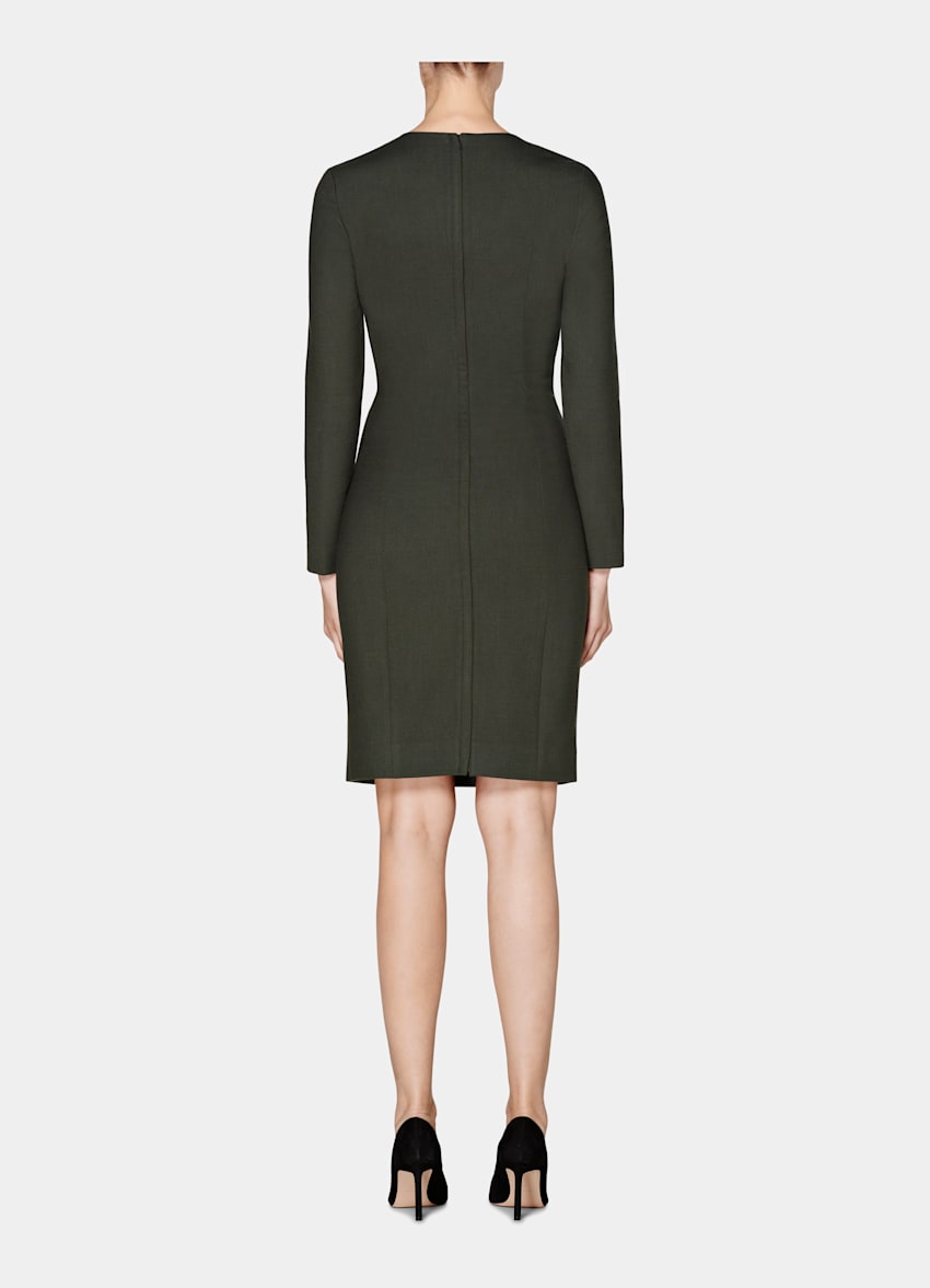 Carly Moss Green Dress Wool Alpaca Suitsupply Online Store