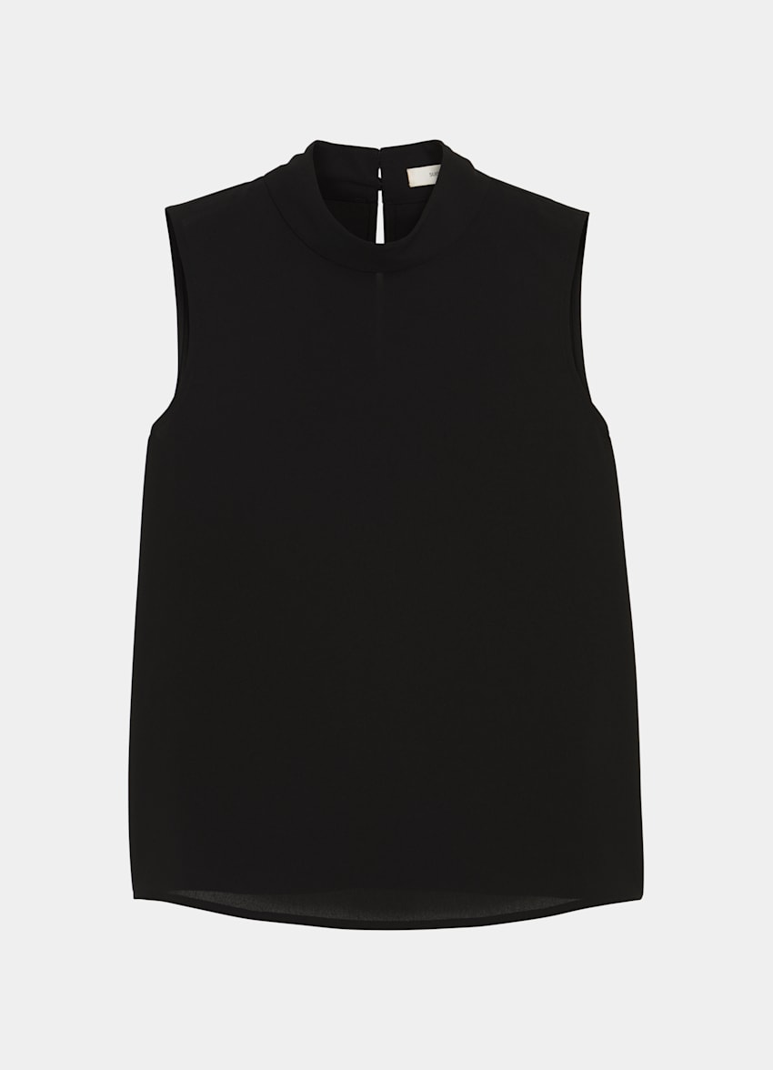 Georgie Black Top | Polyester | Suitsupply Online Store