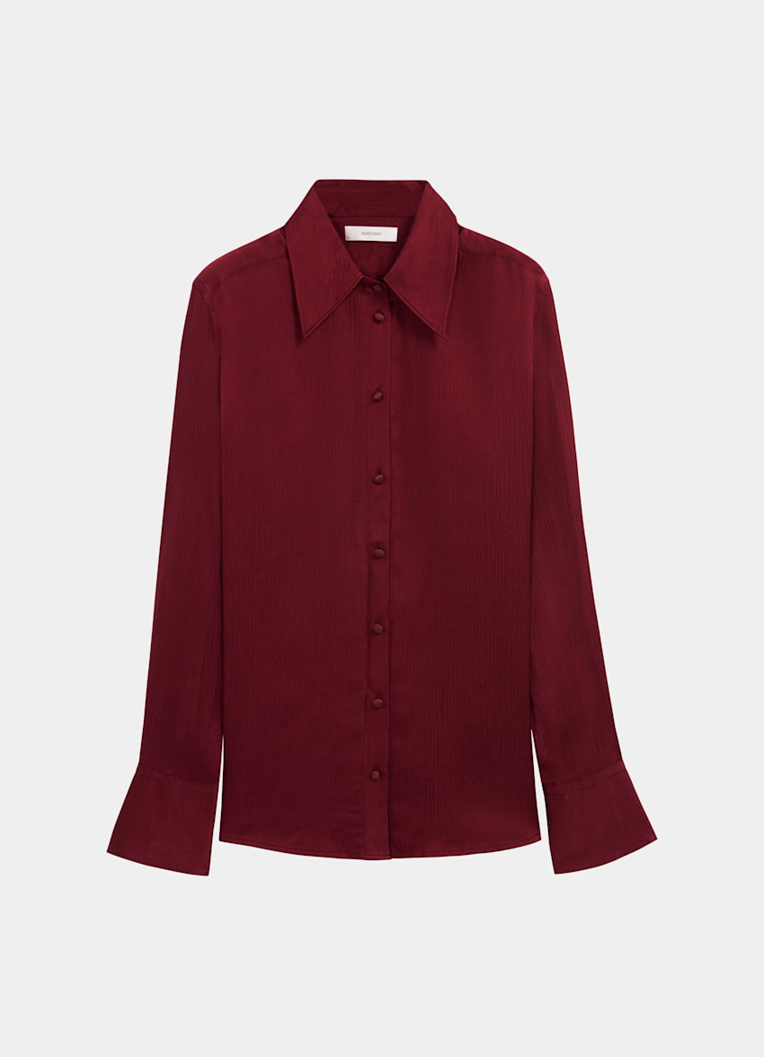 Burgundy silk blouse Clearance