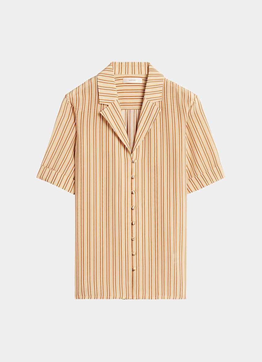 Striped silk blouse clearance