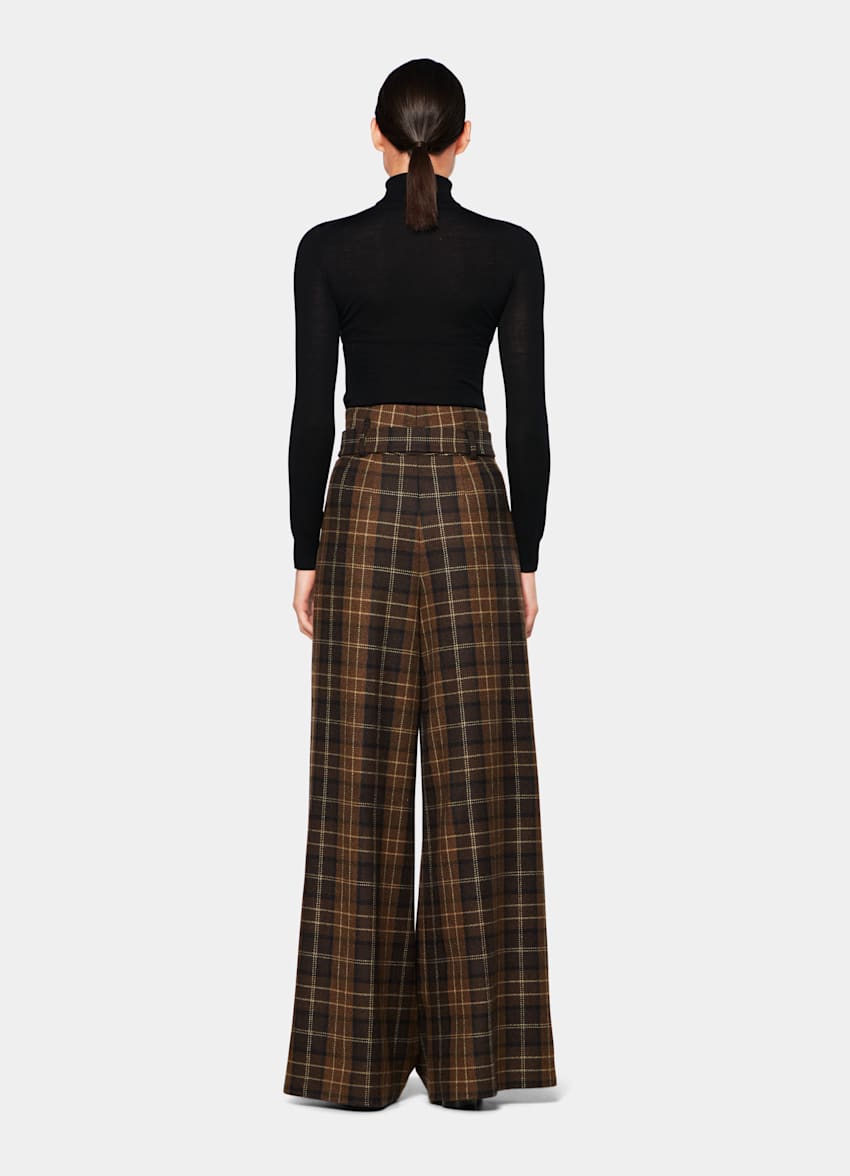 Brown plaid slacks