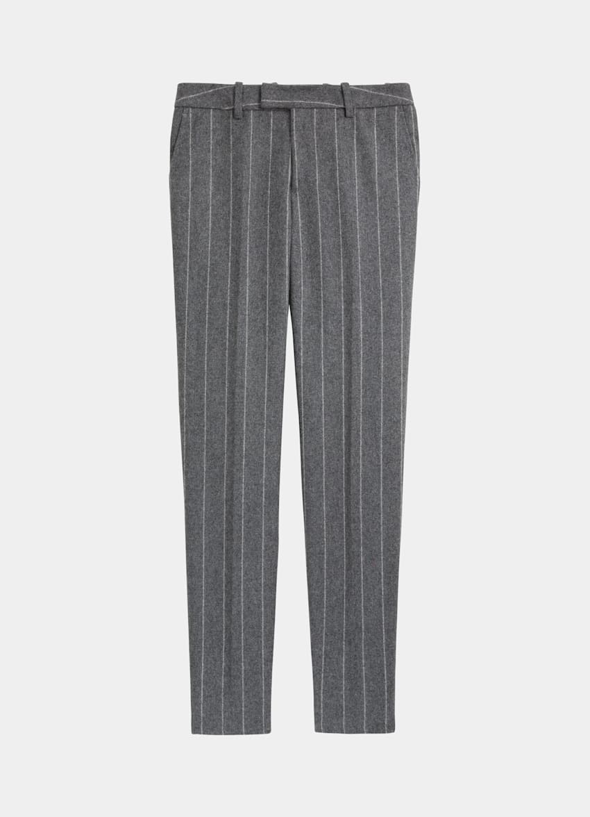 Grey striped trousers