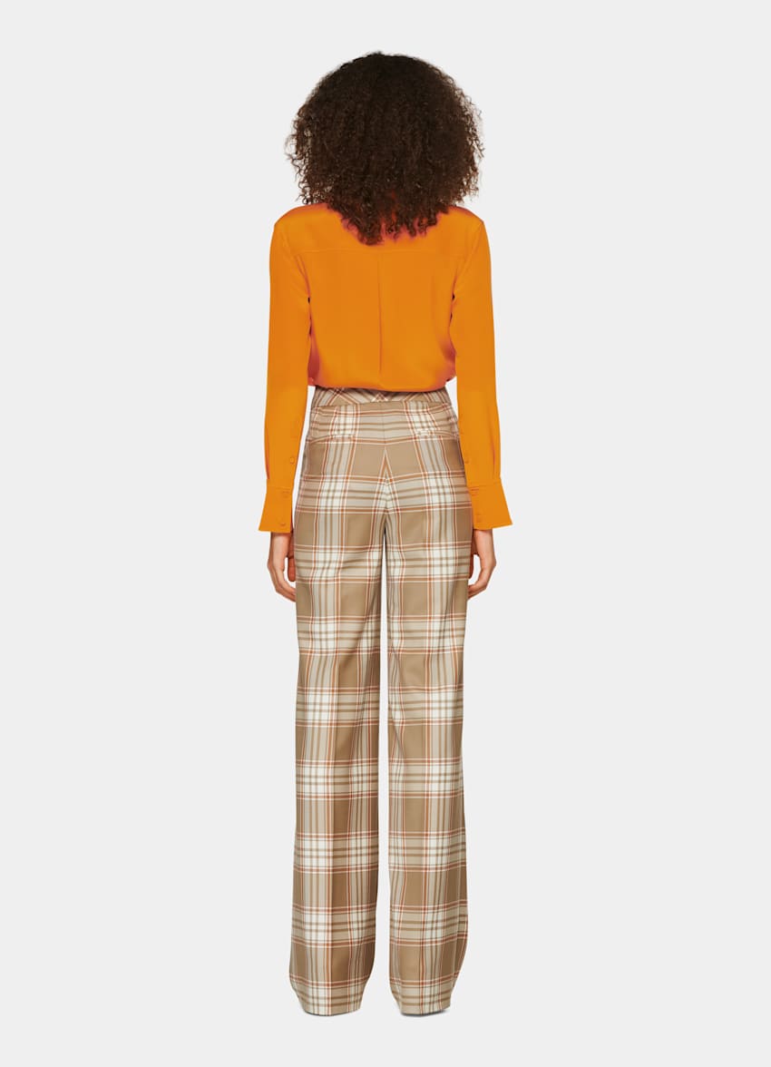 Orange tartan trousers Clearance