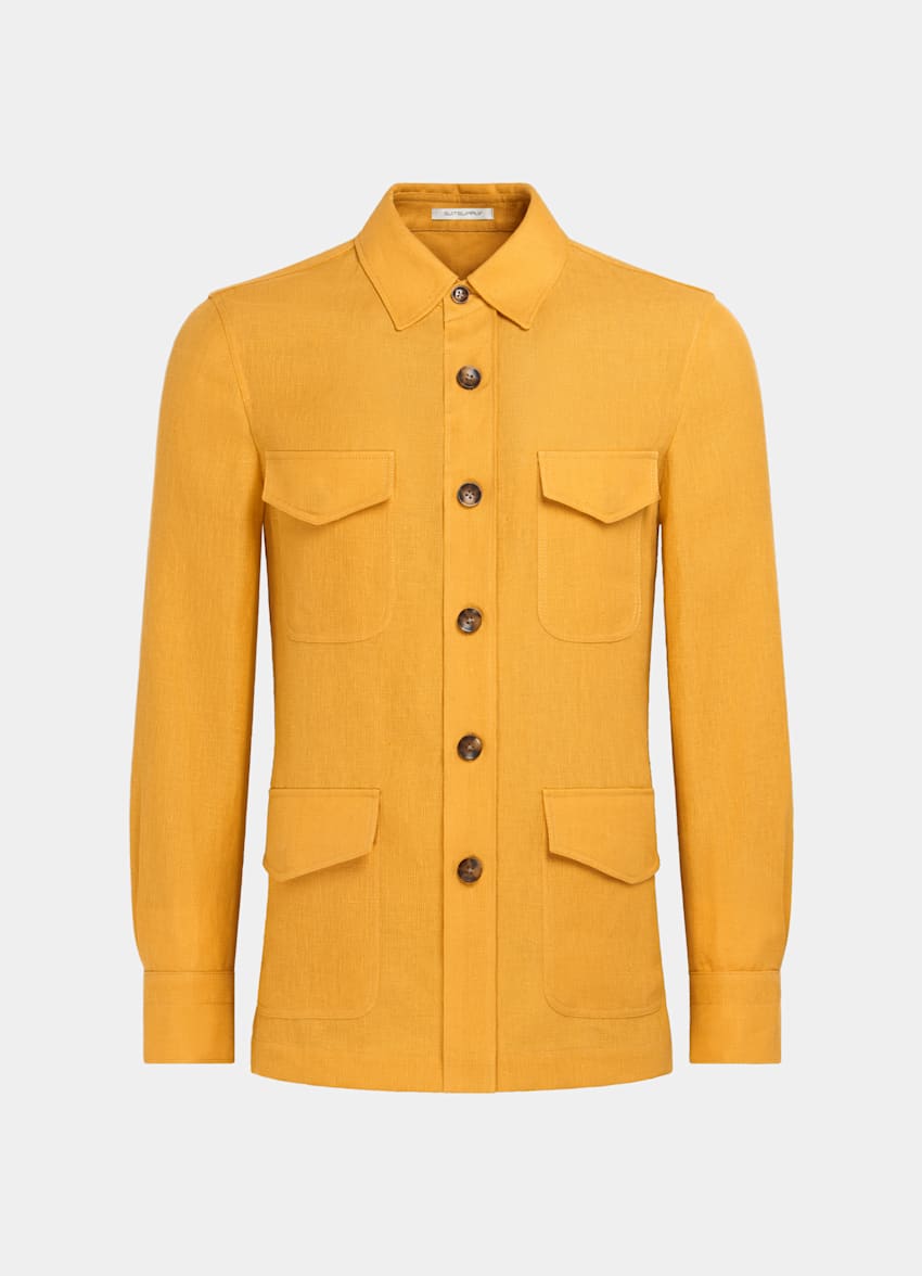 SUITSUPPLY Pur lin par Rogna, Italie Ensemble d&eacute;contract&eacute; jaune