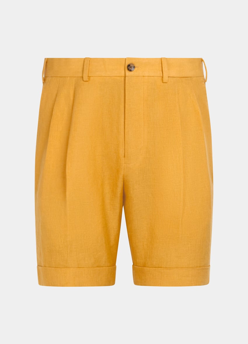 SUITSUPPLY Pur lin par Rogna, Italie Ensemble d&eacute;contract&eacute; jaune