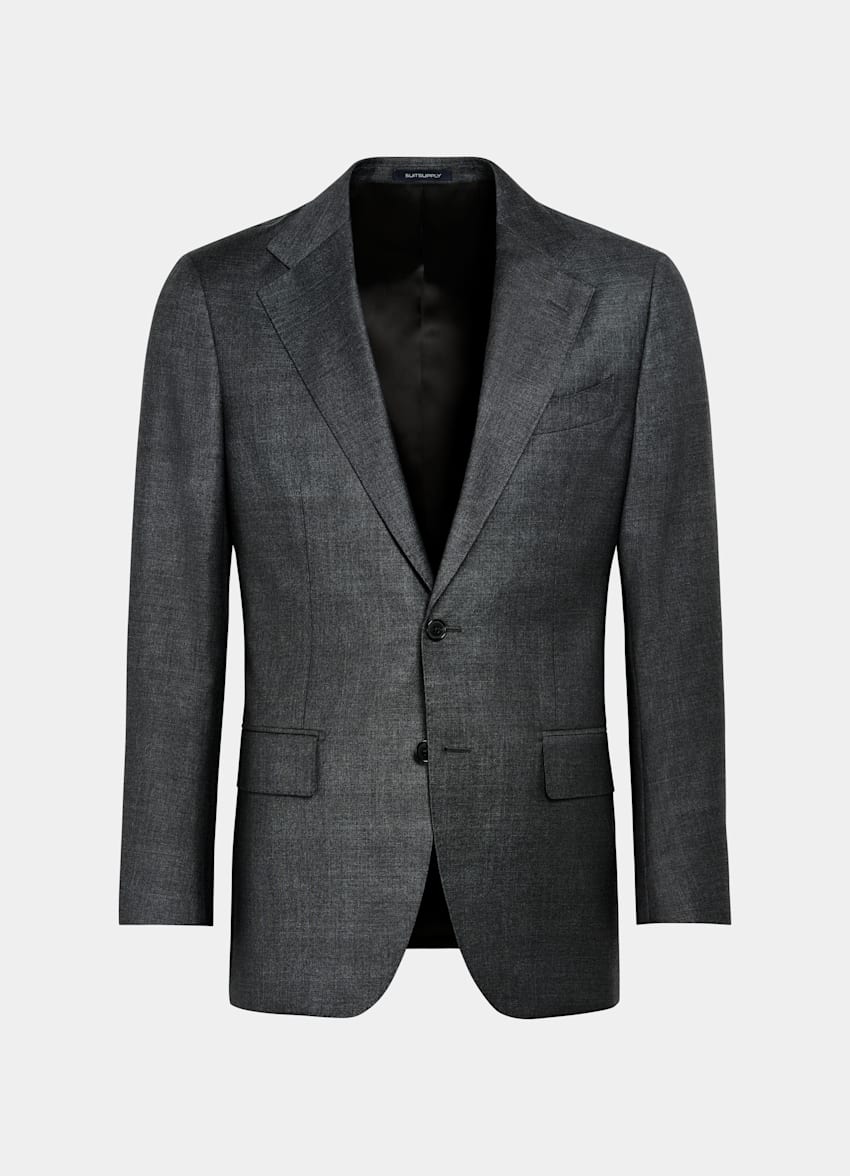 SUITSUPPLY All Season Pure S110's Wool by Vitale Barberis Canonico, Italy Dark Grey Tailored Fit Havana Suit