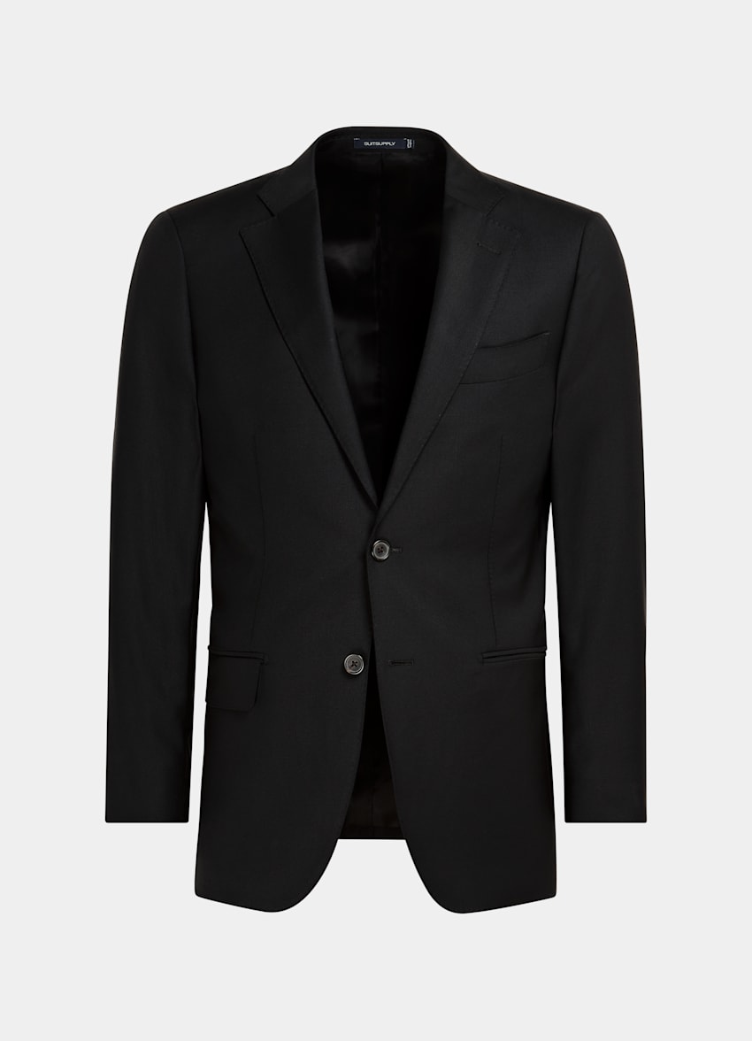 SUITSUPPLY Pure S110's Wool by Vitale Barberis Canonico, Italy Black Lazio Suit