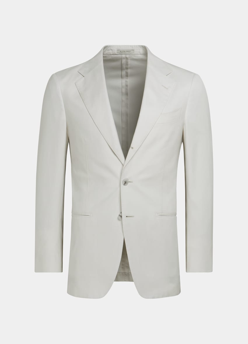 SUITSUPPLY Summer Pure Cotton by E.Thomas, Italy Off-White Tailored Fit Havana Suit