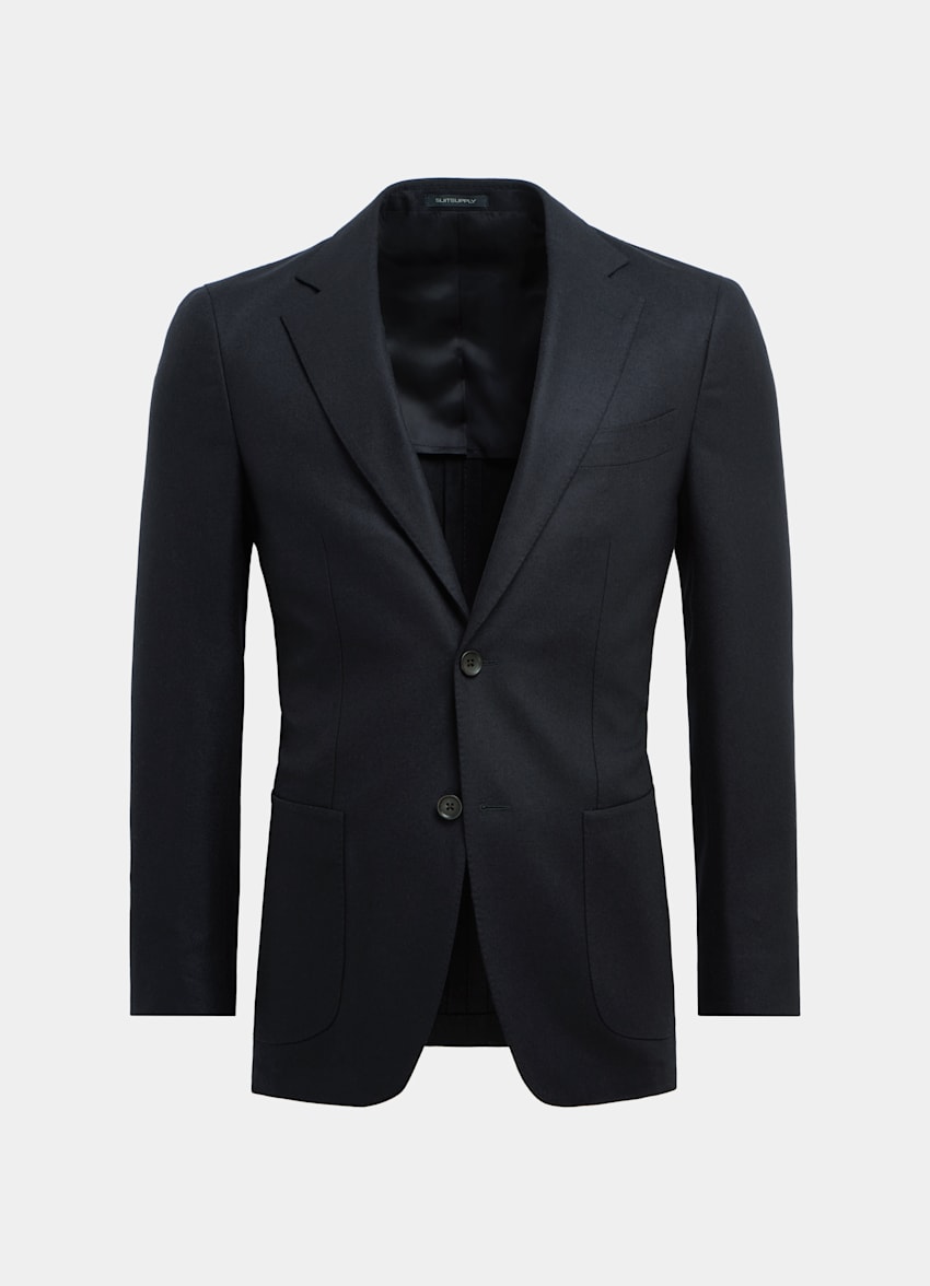 SUITSUPPLY Flanella di lana circolare - Vitale Barberis Canonico, Italia  Navy Tailored Fit Havana Suit