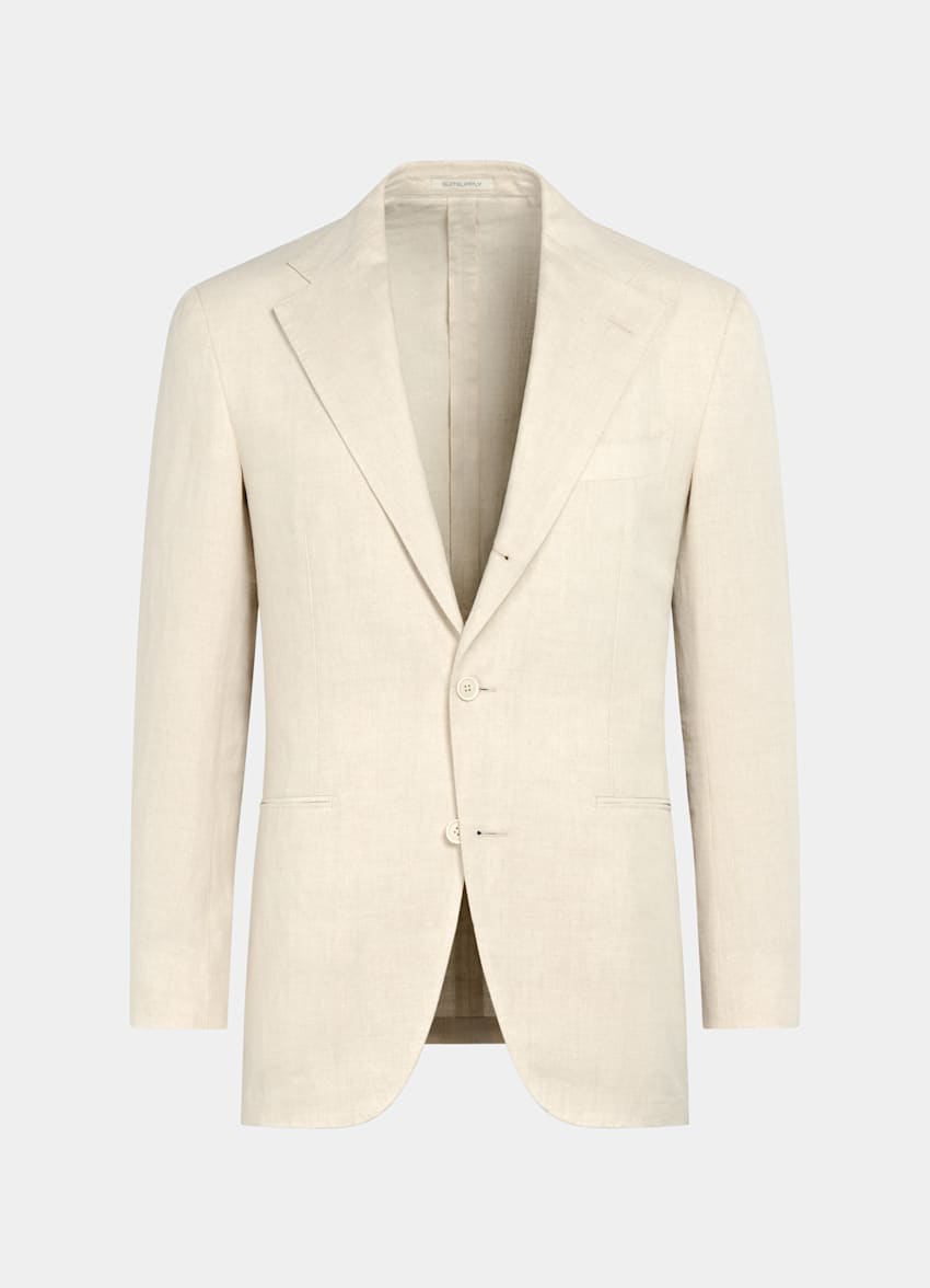 SUITSUPPLY Summer Pure Linen von Libeco, Belgien Sand Relaxed Fit Roma Suit