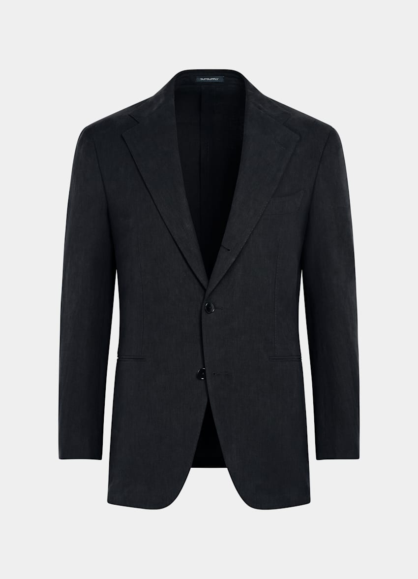 SUITSUPPLY Summer Pure Linen by Libeco, Belgium Navy Relaxed Fit Roma Suit