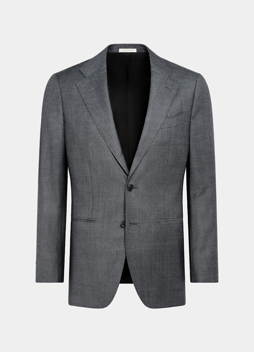SUITSUPPLY All Season Pure S130's Wool by Reda, Italy  Dark Grey Tailored Fit Havana Suit