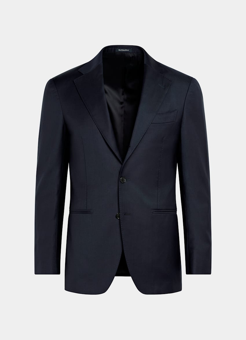 SUITSUPPLY All Season Pure Wool by Reda, Italy Navy Perennial Tailored Fit Havana Suit