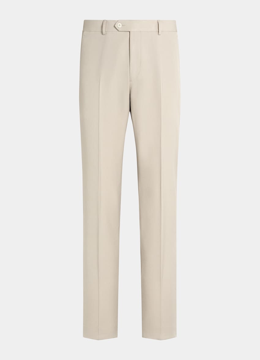 SUITSUPPLY All Season Wrinkle-Free 4-Ply Wool by Rogna, Italy Light Brown Tailored Fit Milano Suit