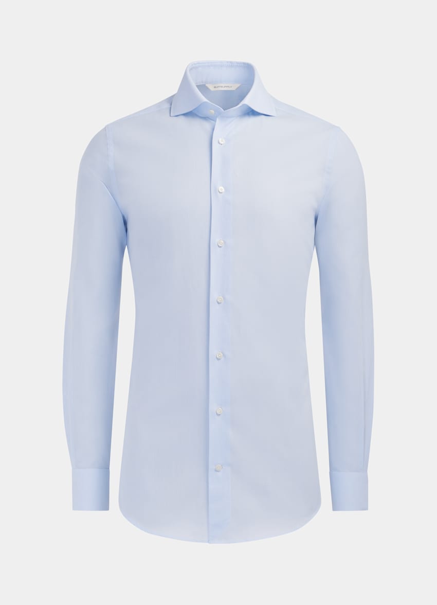 Light Blue Giro Inglese Extra Slim Fit Shirt | Egyptian Cotton ...