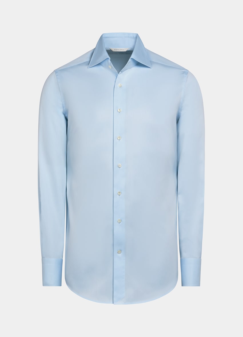 SUITSUPPLY Egyptian Cotton by Thomas Mason, Italy Light Blue Poplin Slim Fit Shirt