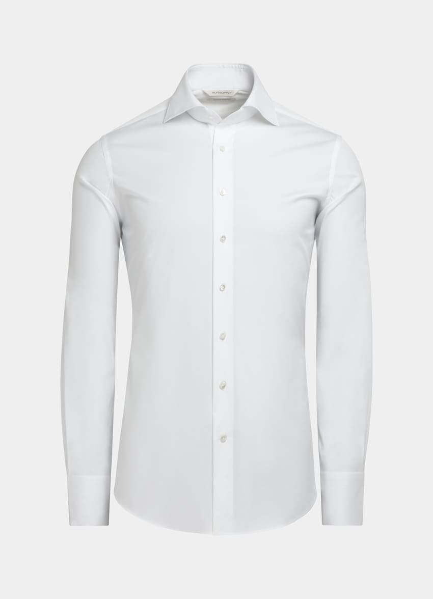 White Extra Slim Fit Shirt | Stretch Cotton Polyamide | Suitsupply ...