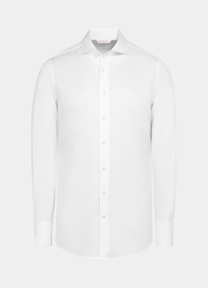 SUITSUPPLY Cotone egiziano - Albini, Italia Camicia bianca polsino doppio tailored fit