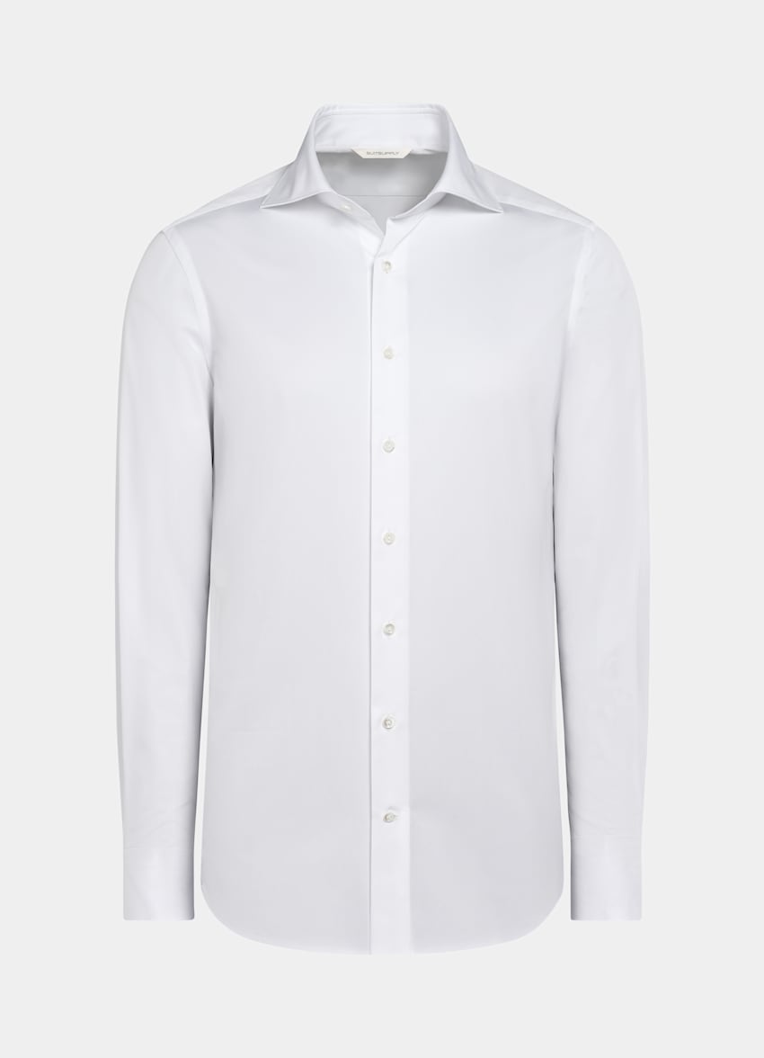 SUITSUPPLY Egyptian Cotton by Thomas Mason, Italy White Twill Tailored Fit Shirt