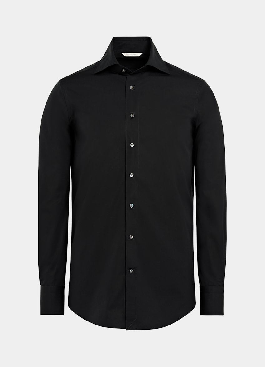SUITSUPPLY Cotone egiziano - Testa Spa, Italia Camicia nera popeline tailored fit