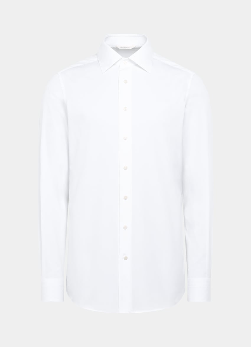 SUITSUPPLY Egyptian Cotton by Testa 1919 Srl, Italy White Classic Collar Shirt
