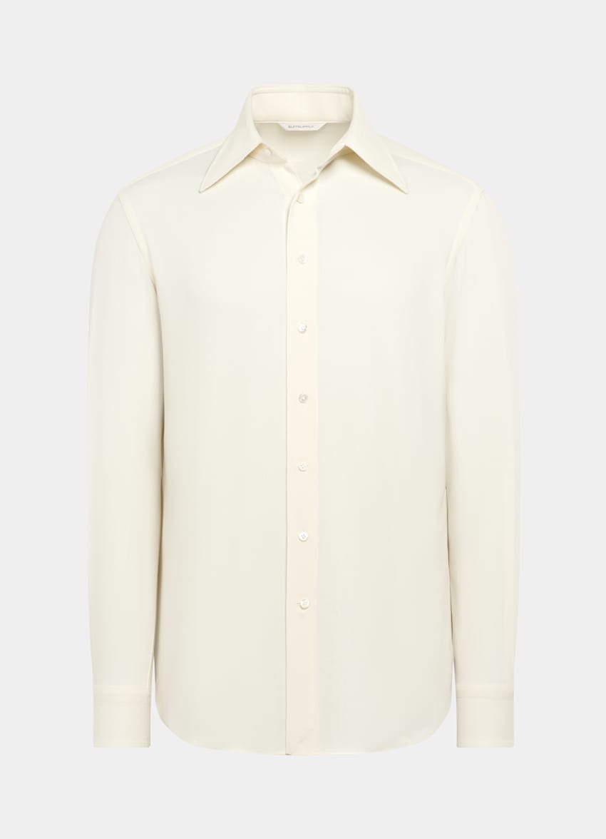 ovy Cotton Shirts (white×brown) RELAXED PIMA COTTON POPLIN SHIRT - WHITE | COS US