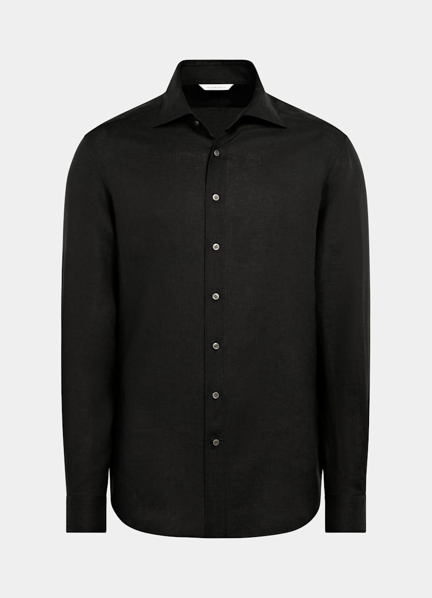 SUITSUPPLY Pure Linen - Albini, Italie Black Linen Shirt
