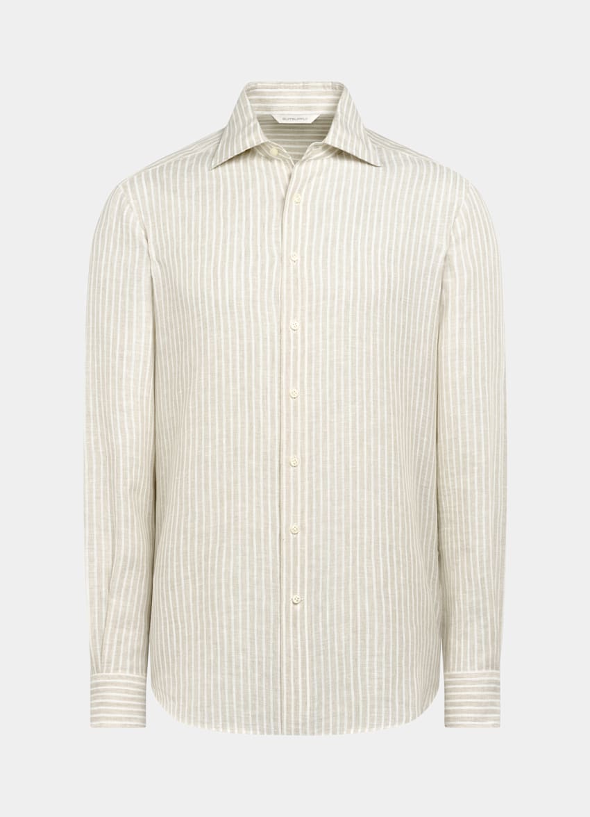 SUITSUPPLY Pure Linen de Baird McNutt, Reino Unido Light Brown Striped Linen Shirt